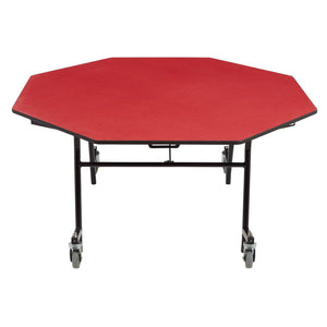 Mobile EasyFold Table, 60" Octagon, Particleboard Core, Vinyl T-Mold Edge, Textured Black Frame