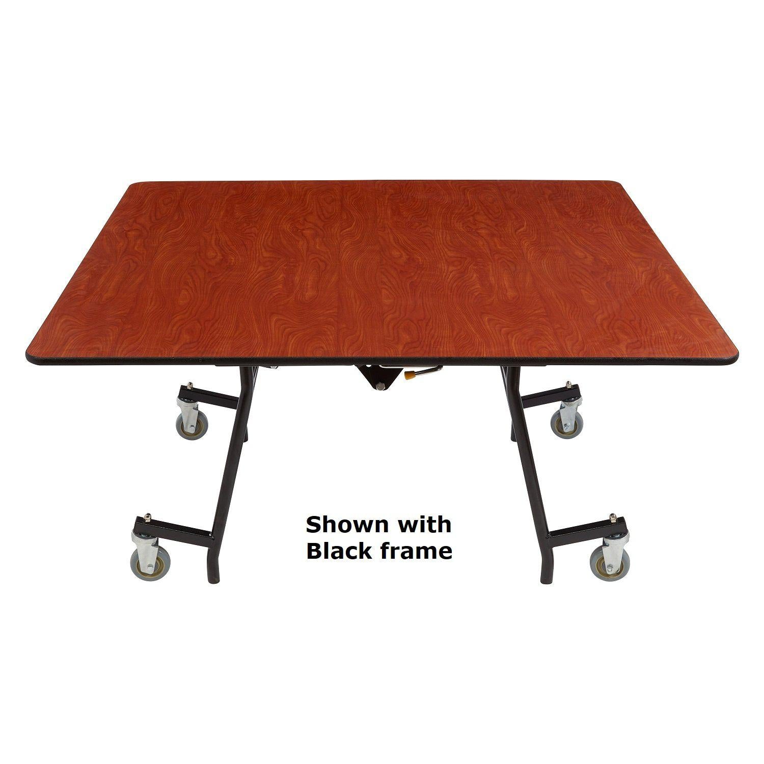 Mobile EasyFold Table, 60" Square, Plywood Core, Vinyl T-Mold Edge, Chrome Frame
