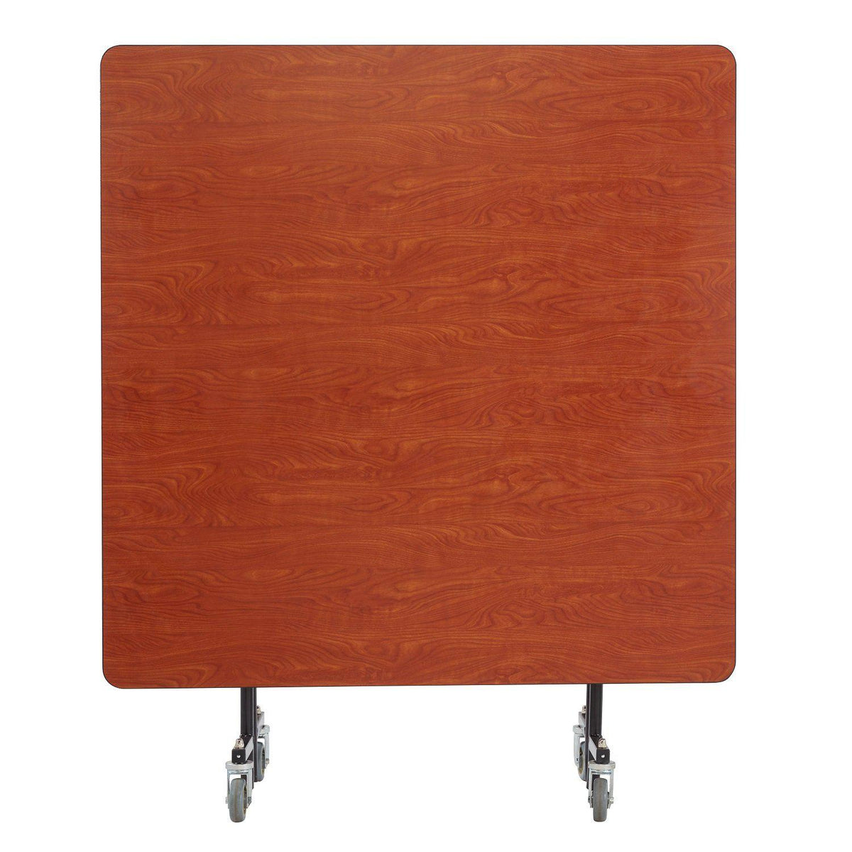 Mobile EasyFold Table, 60" Square, MDF Core, Black ProtectEdge, Textured Black Frame