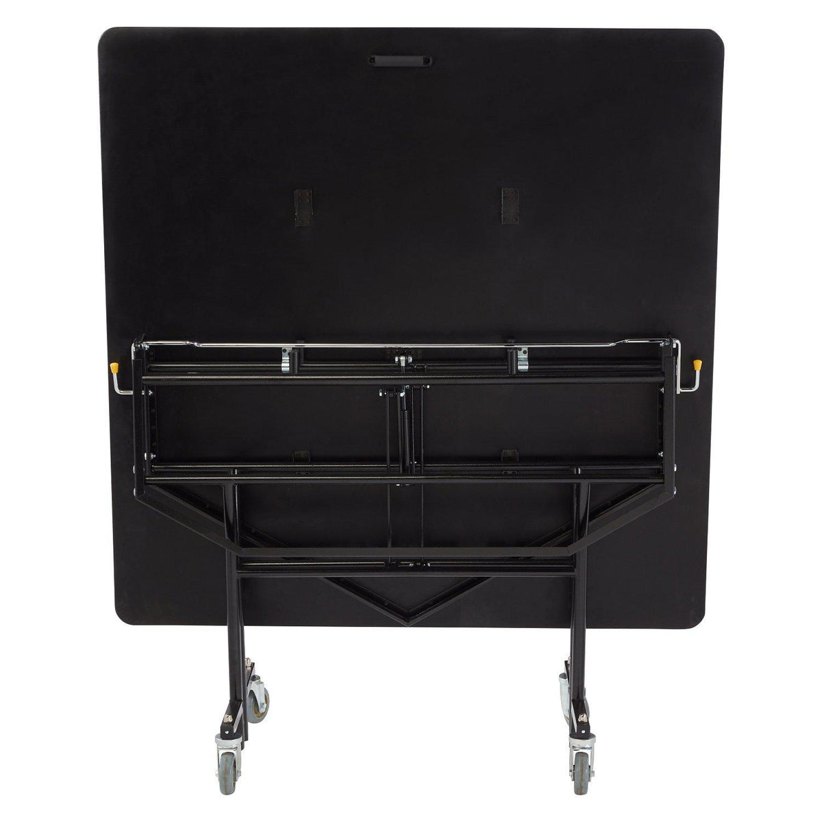Mobile EasyFold Table, 60" Square, Plywood Core, Vinyl T-Mold Edge, Textured Black Frame