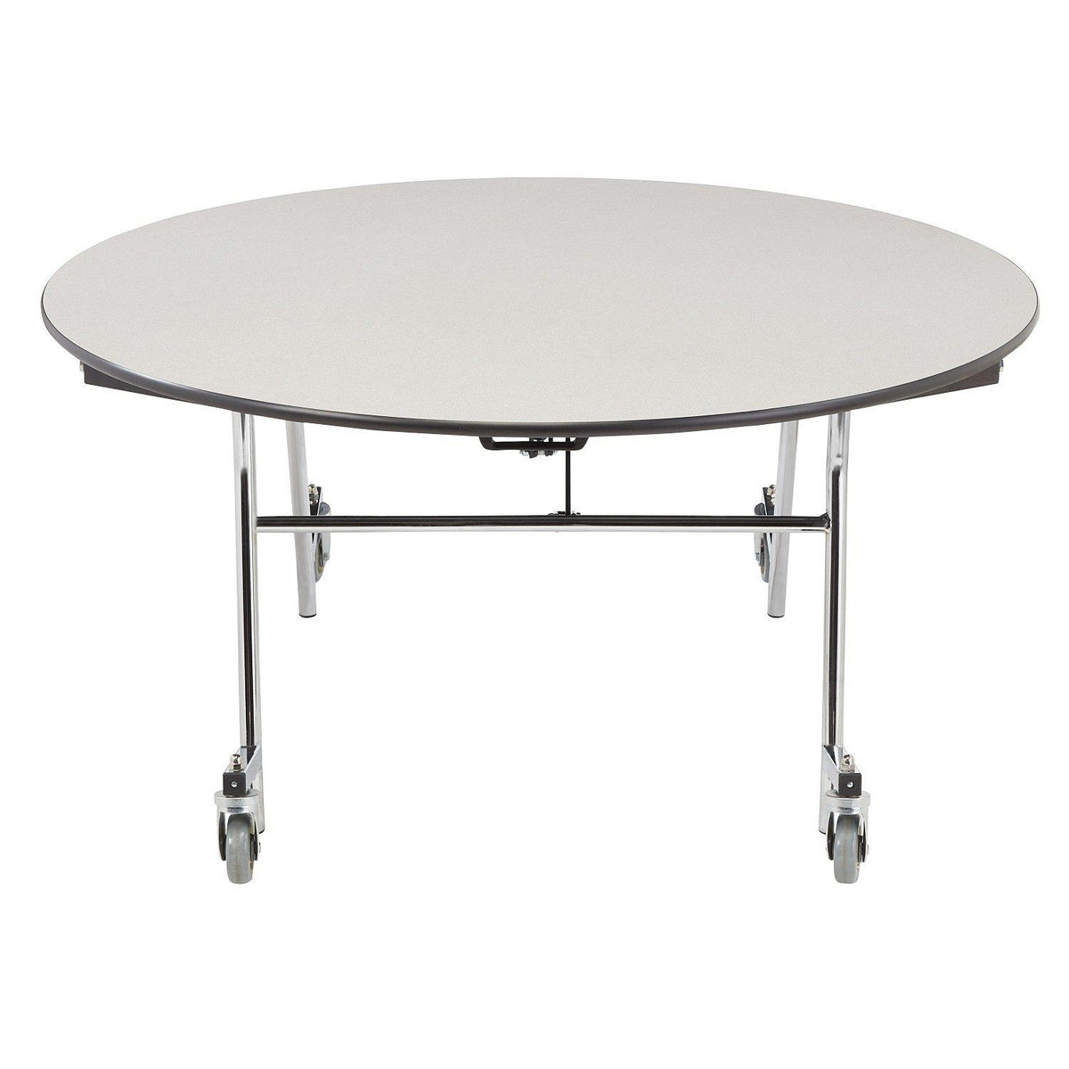 Mobile EasyFold Table, 48" Round, MDF Core, Black ProtectEdge, Chrome Frame