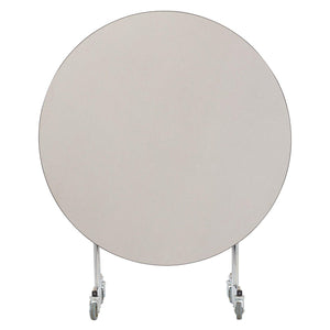 Mobile EasyFold Table, 60" Round, Particleboard Core, Vinyl T-Mold Edge, Chrome Frame