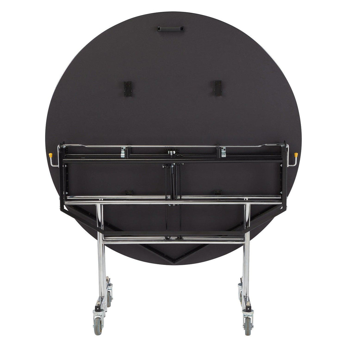 Mobile EasyFold Table, 48" Round, Plywood Core, Vinyl T-Mold Edge, Chrome Frame