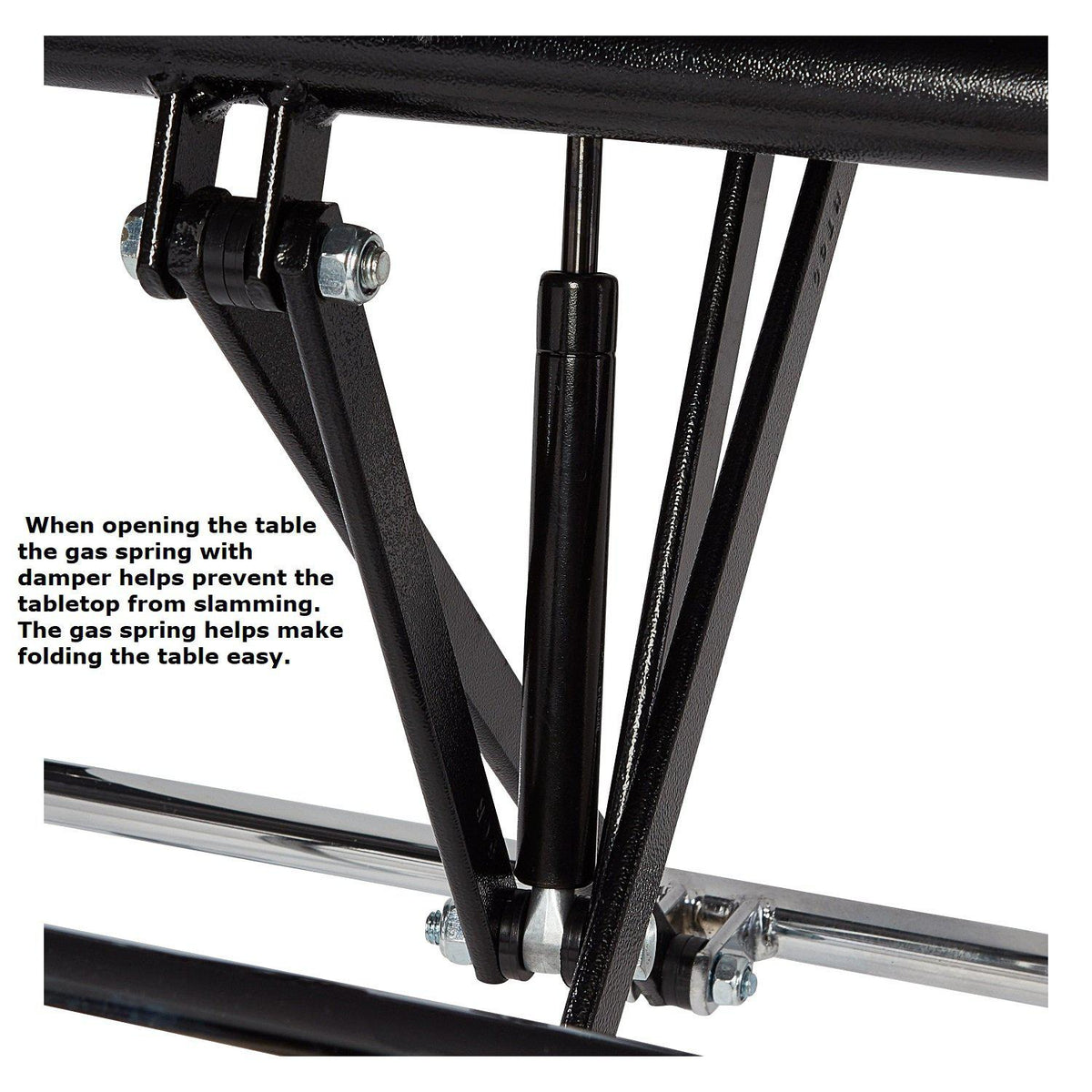 Mobile EasyFold Table, 48" Round, MDF Core, Black ProtectEdge, Chrome Frame