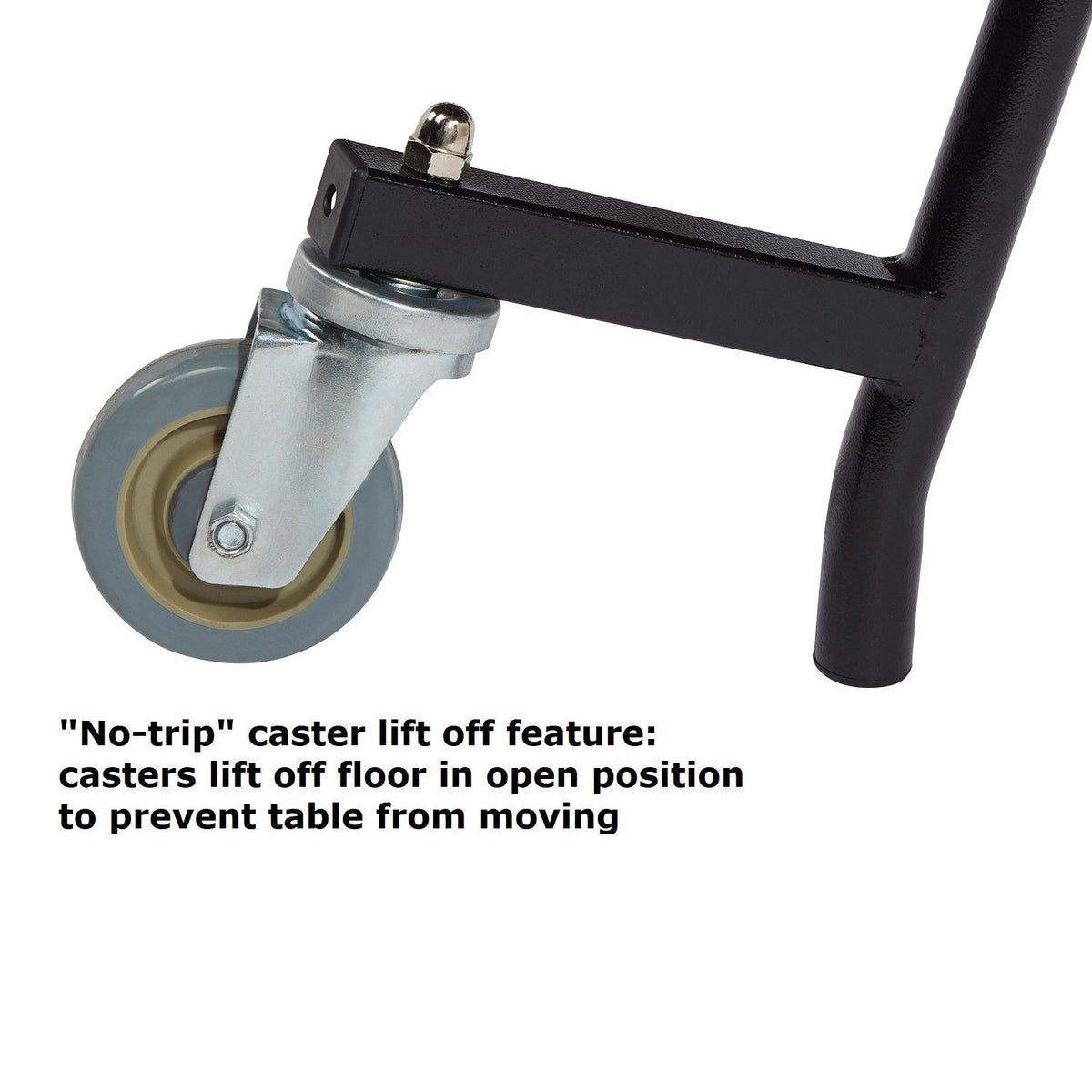 Mobile EasyFold Table, 60" Round, MDF Core, Black ProtectEdge, Textured Black Frame