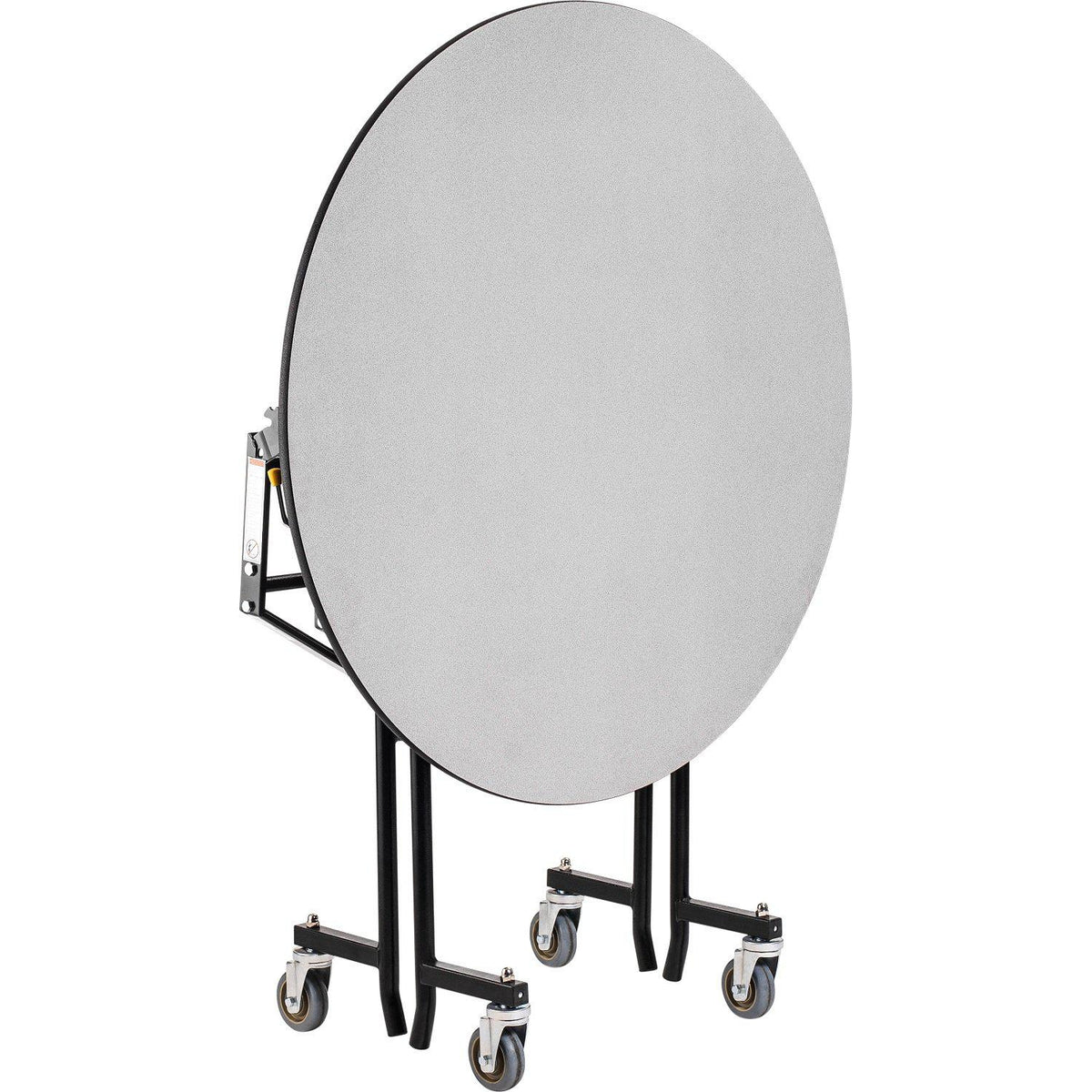 Mobile EasyFold Table, 48" Round, Particleboard Core, Vinyl T-Mold Edge, Textured Black Frame