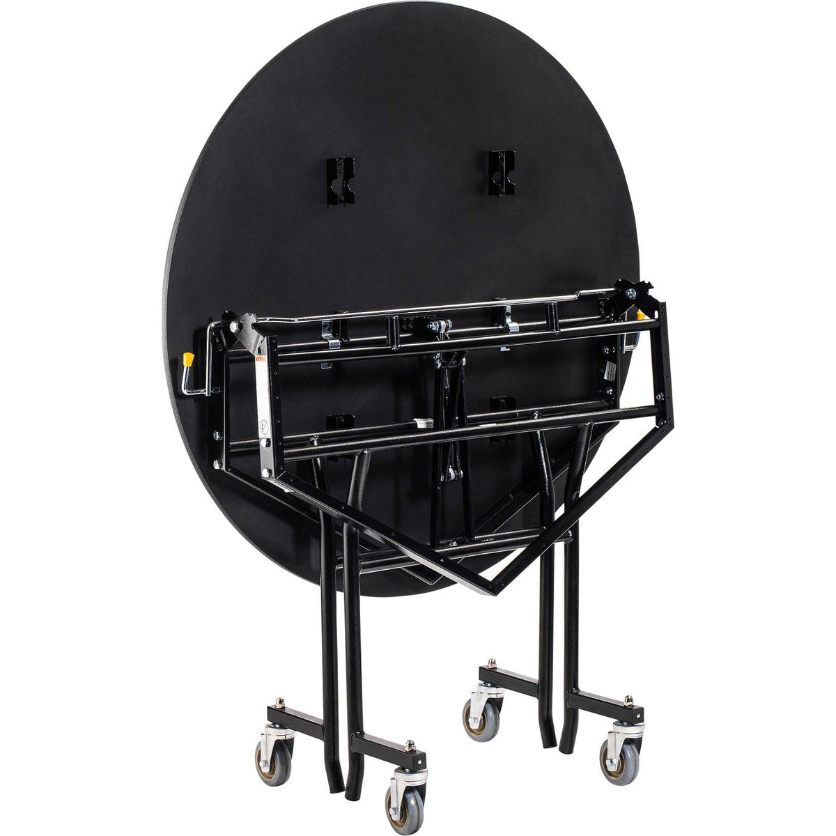 Mobile EasyFold Table, 48" Round, MDF Core, Black ProtectEdge, Textured Black Frame
