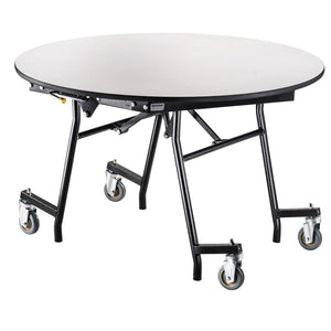 Mobile EasyFold Table, 48" Round, MDF Core, Black ProtectEdge, Textured Black Frame