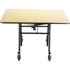 Mobile EasyFold Table, 48" Square, Particleboard Core, Vinyl T-Mold Edge, Textured Black Frame