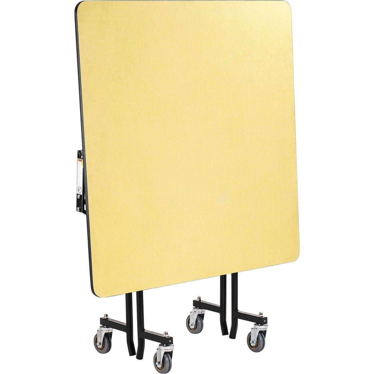 Mobile EasyFold Table, 48" Square, Plywood Core, Vinyl T-Mold Edge, Textured Black Frame