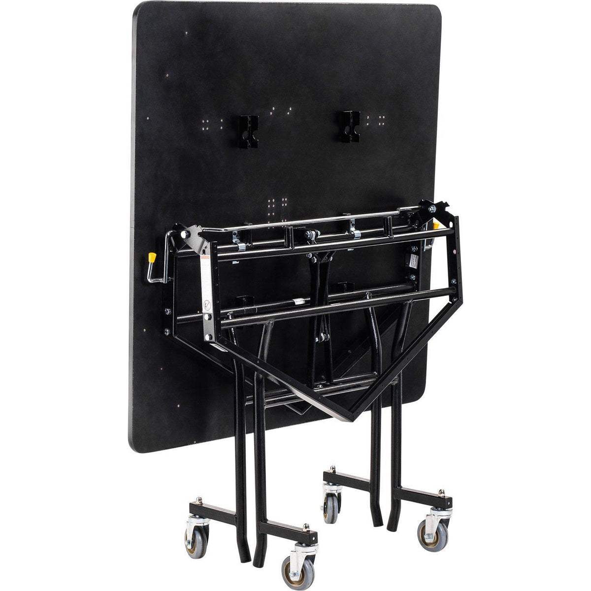 Mobile EasyFold Table, 48" Square, Particleboard Core, Vinyl T-Mold Edge, Textured Black Frame
