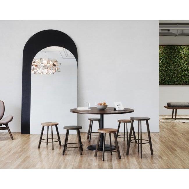 Metro Stool, Natural Steel Frame, Steel Seat, 18"H