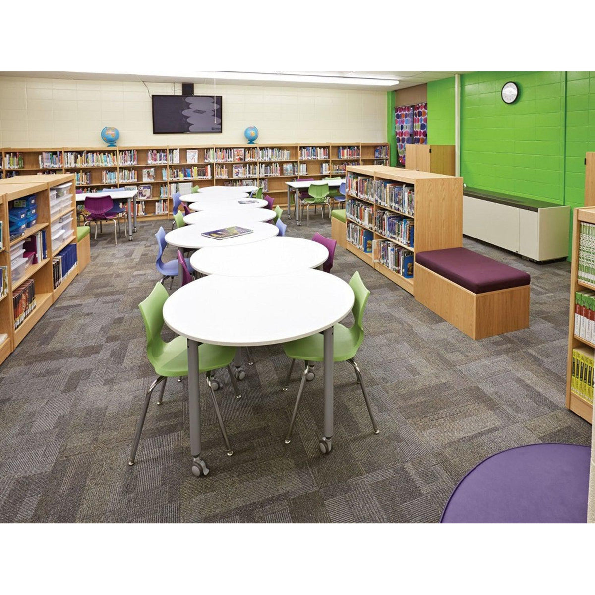 Muzo Tall Kite® Standing Height Mini Mobile Flip-Top Folding/Nesting Table, 42" Crescent