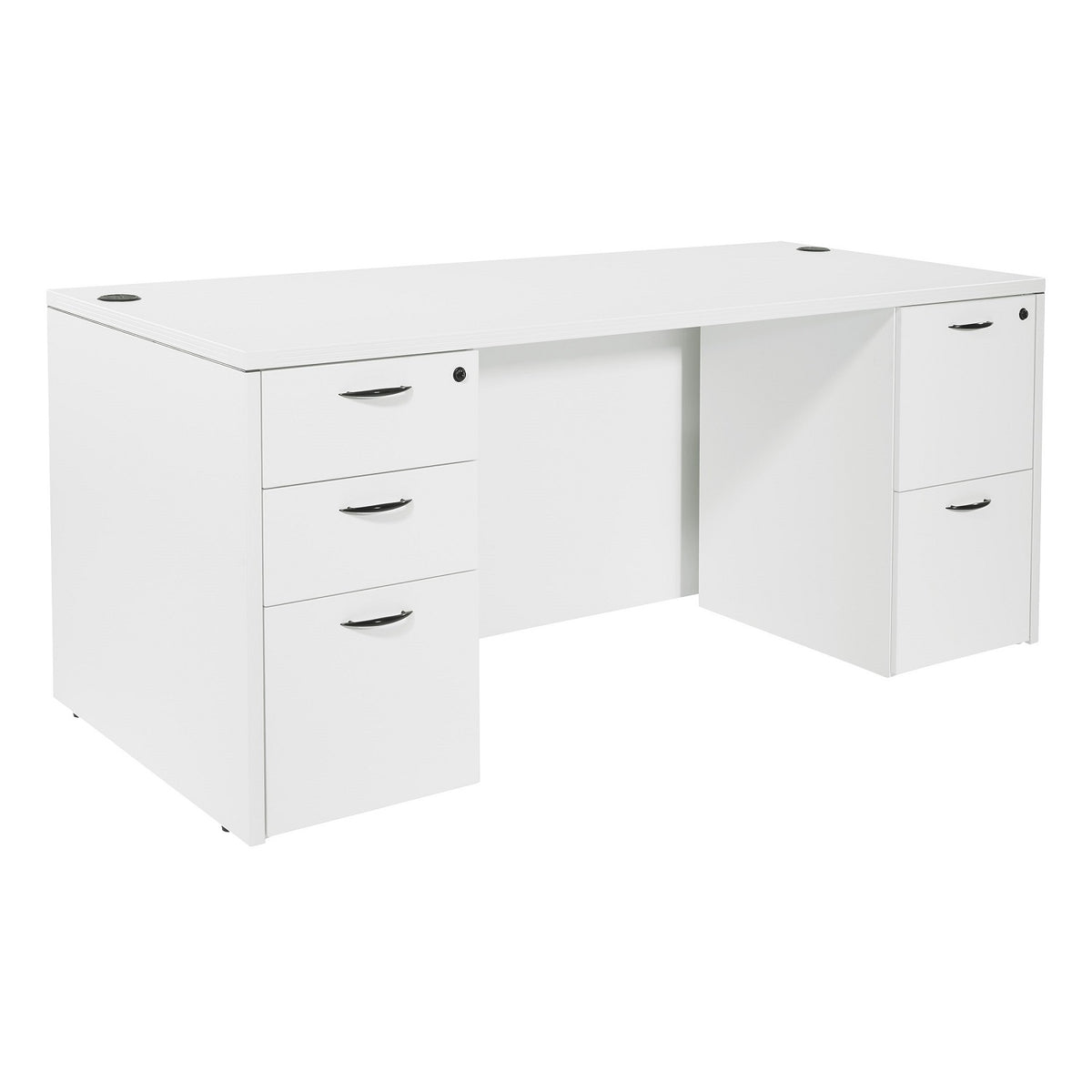 "Napa White" Double Pedestal Desk, 71" x 35" x 29" H