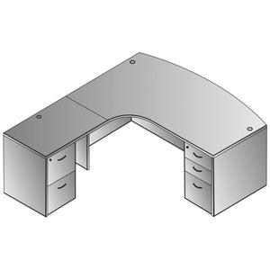 Napa Left L Shape with Curved Corner Desk, 71" x 83" x 29" H
