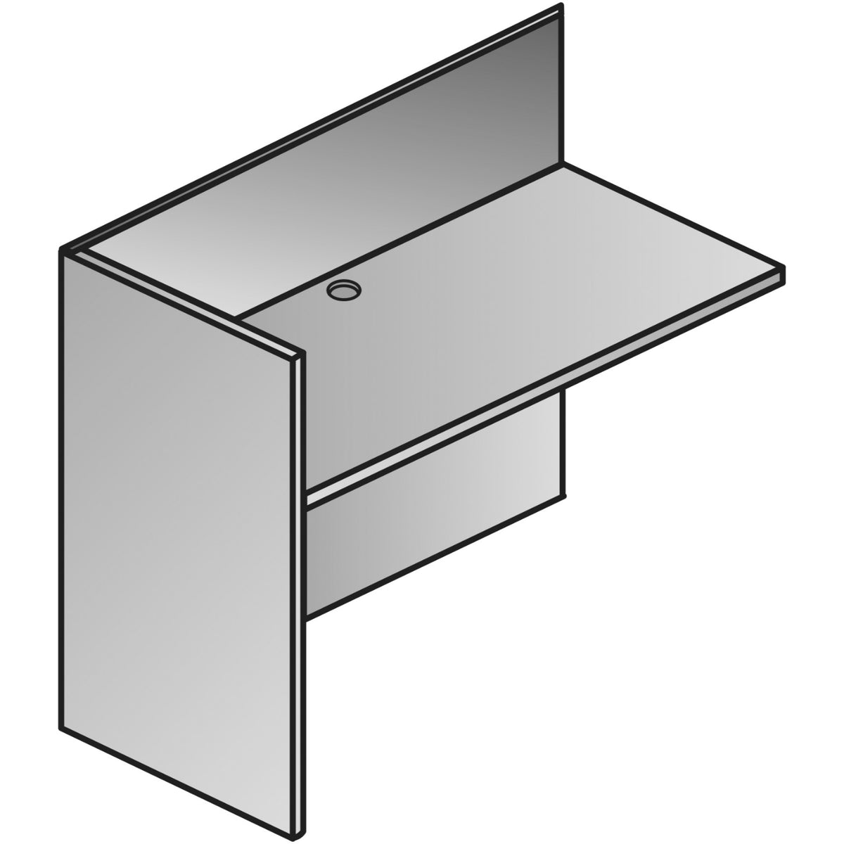"Napa White" Reception Return Shell, 42" x 24" x 41" H