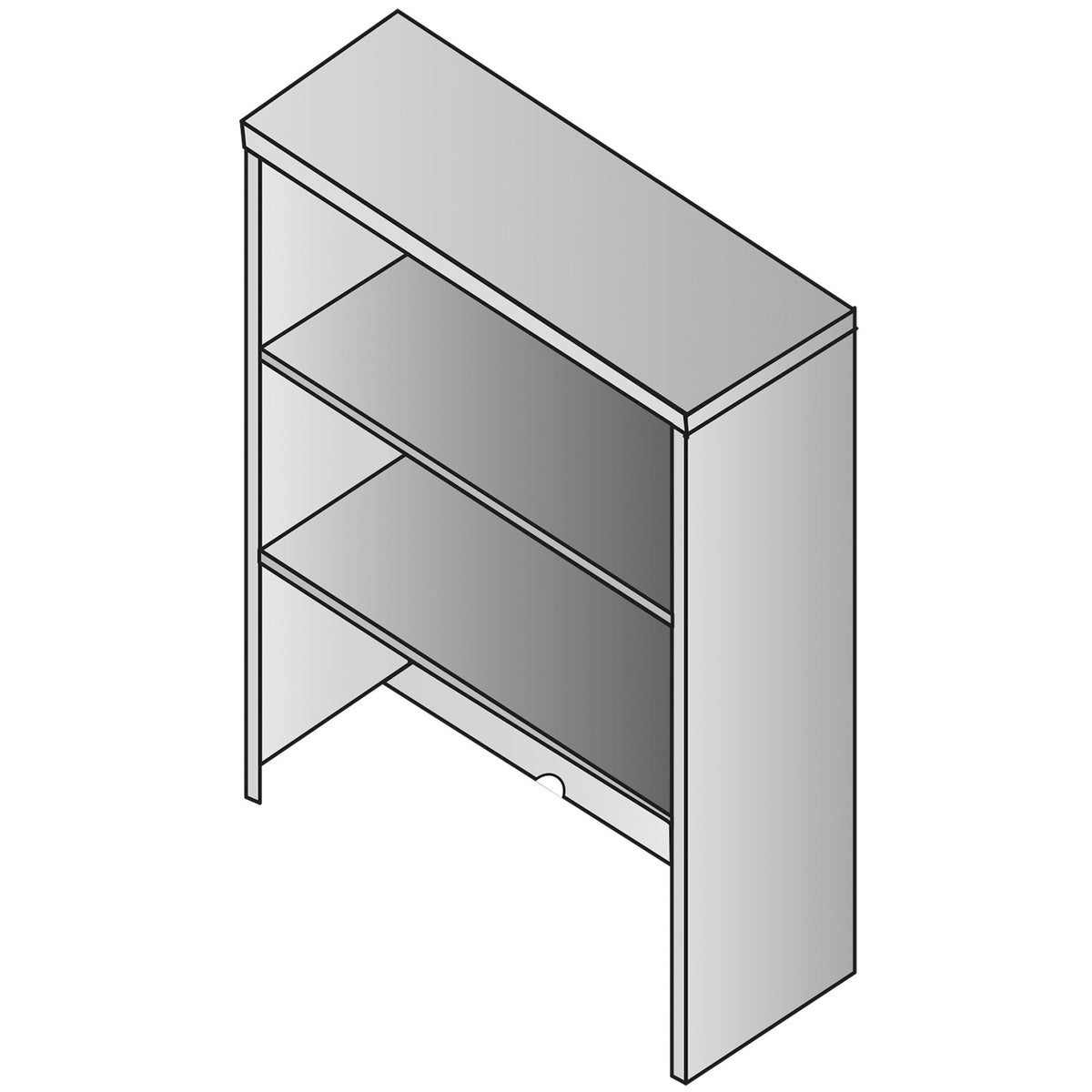 "Napa White" Bookcase Hutch, 36" x 14" x 36" H