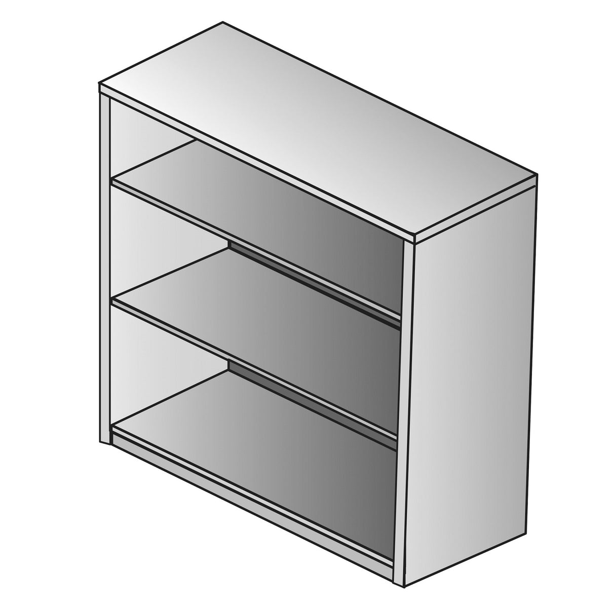 Napa 3-Shelf Bookcase, 36" x 14" x 42" H