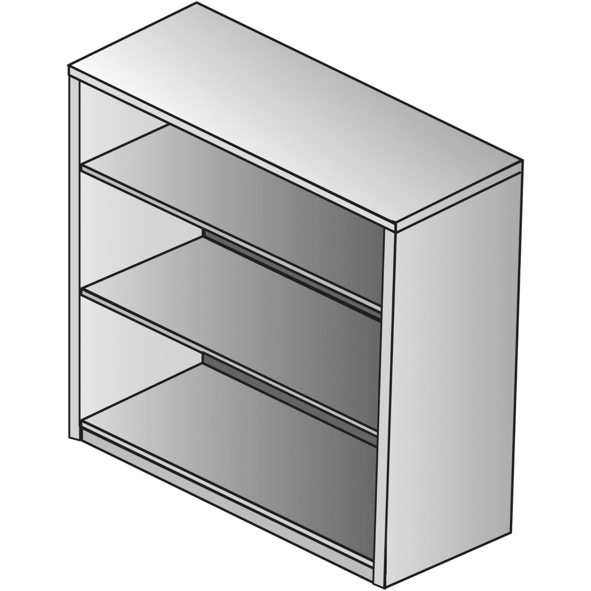 "Napa White" 3-Shelf Bookcase, 36" x 14" x 42" H