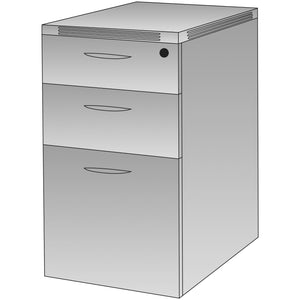 "Napa White" Mobile Box/Box/File Pedestal, 14" x 22" x 27" H