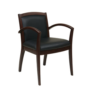 Napa Guest Chair with Full Cushion Back, Black Bonded leather