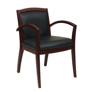 Napa Guest Chair with Full Cushion Back, Black Bonded leather