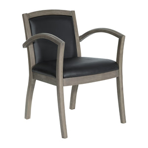 Napa Guest Chair with Full Cushion Back, Black Bonded leather