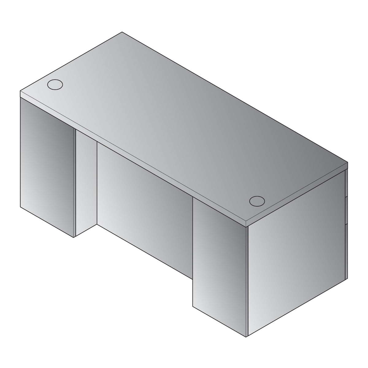 Napa StepFront Double Pedestal Desk, 66” x 30” x 29" H