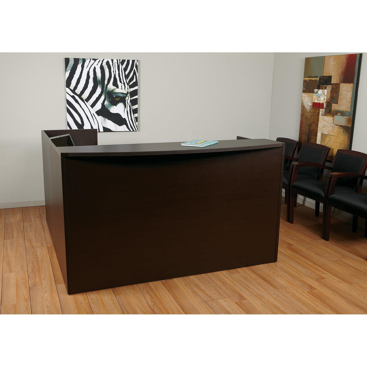 Napa L Shape Reception Station, 71" x 77" x 42" H