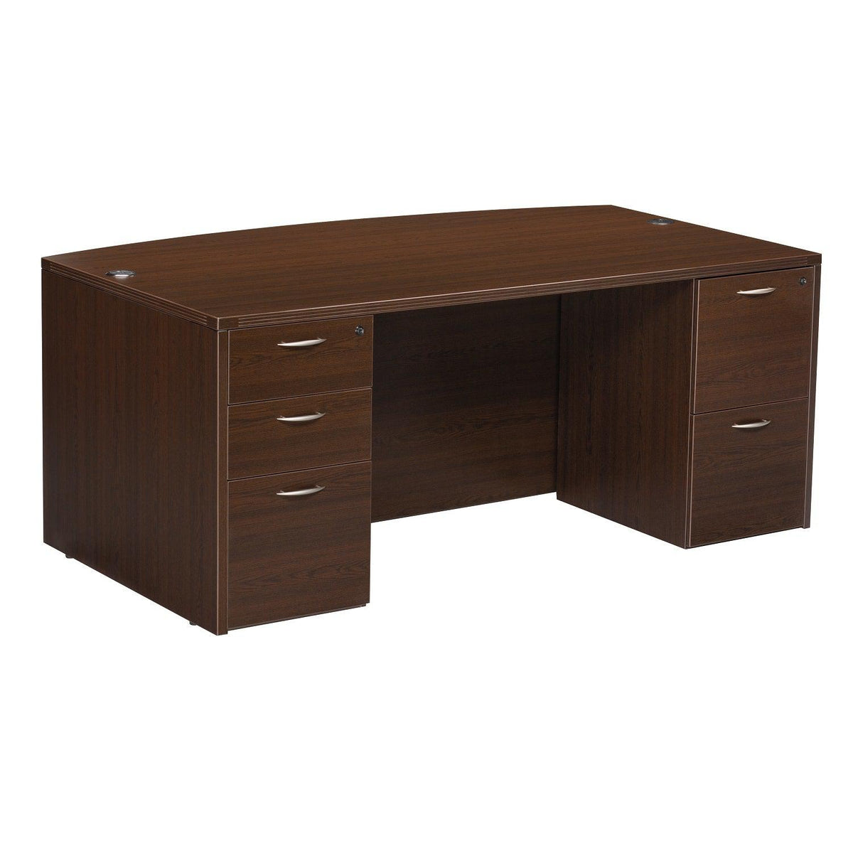 Napa Bow Top Double Pedestal Desk 71"x 41" x 29" H