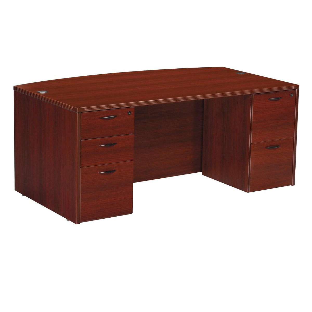 Napa Bow Top Double Pedestal Desk 71"x 41" x 29" H