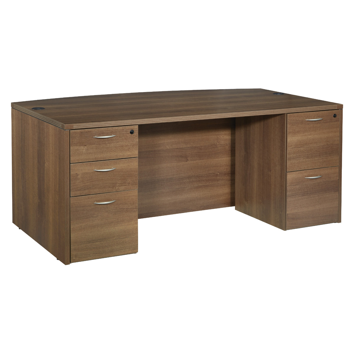 Napa Bow Top Double Pedestal Desk 71"x 41" x 29" H
