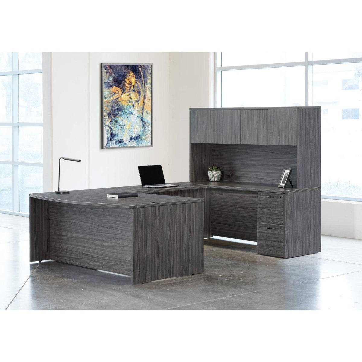 Napa U Shape Desk with Hutch, 71" x 113"