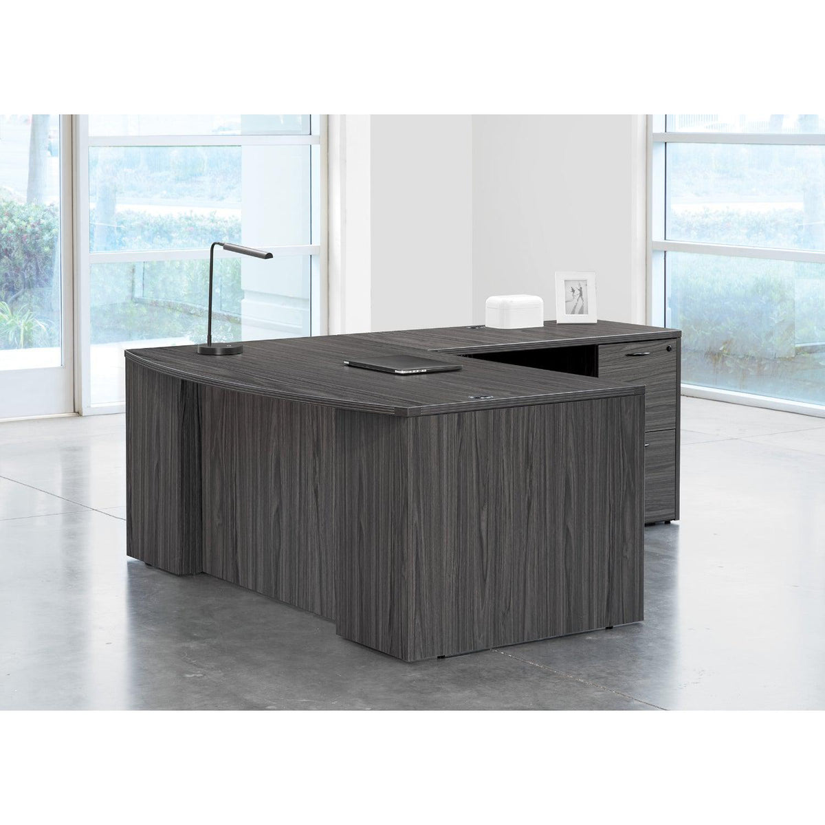 Napa StepFront L Shape with Bow Top Desk, 71” x 88”