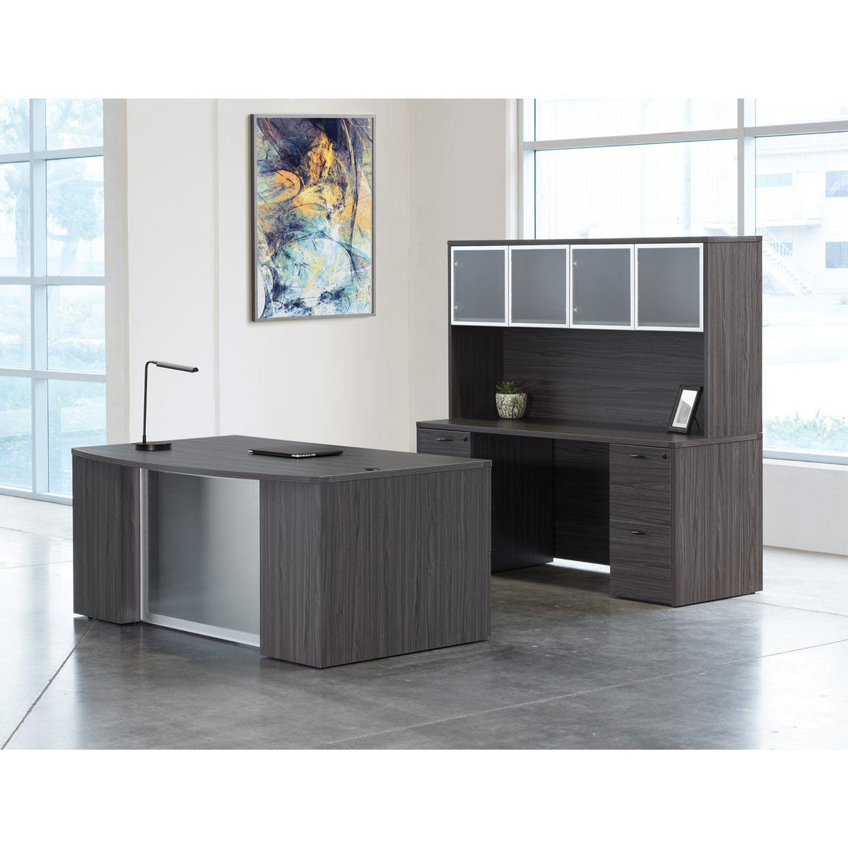 Napa StepFront Executive Office with Glass Modesty Panel