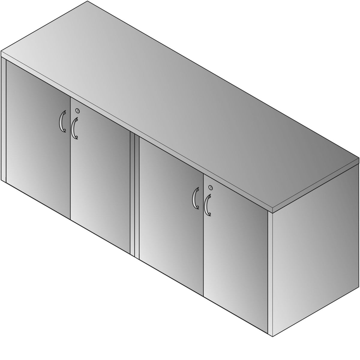 Napa 4-Door Storage Credenza, 71" x 23" x 29" H