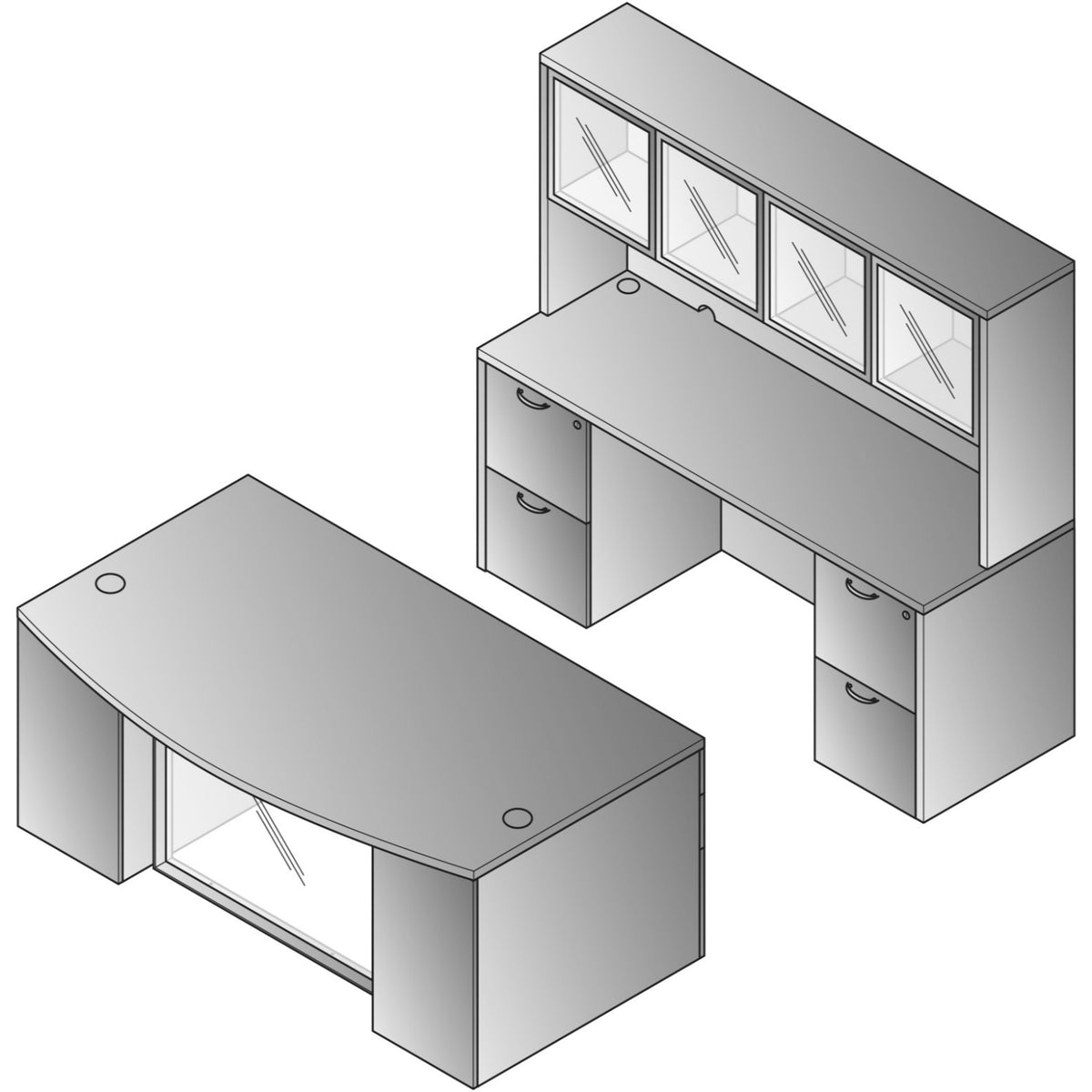 Napa StepFront Executive Office with Glass Modesty Panel