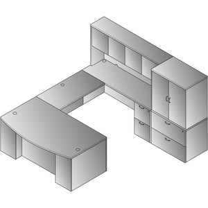 Napa StepFront U-Shape with Hutch and File Storage, 107” x 112”