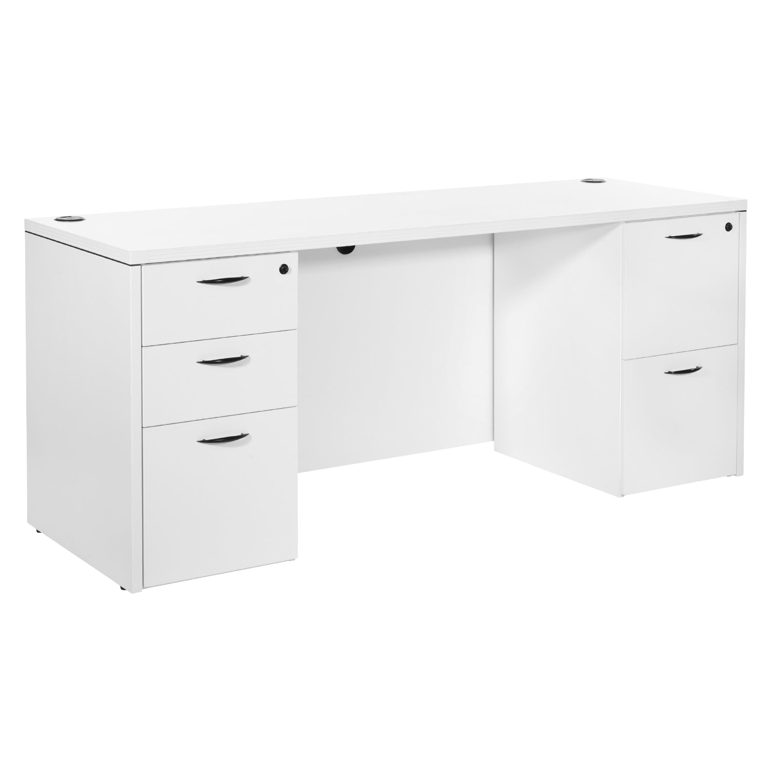 Napa StepFront L Shape with Bow Top Desk and Glass Modesty Panel, 71” -  NextGen Furniture, Inc.