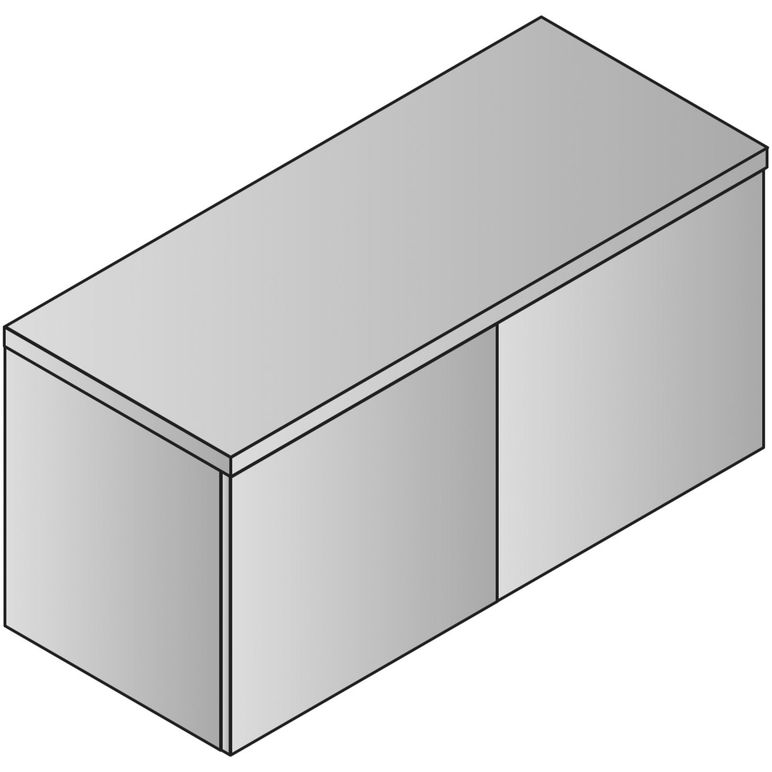 "Napa White" Wall-Mount Overhead with Glass Doors, 36" x 15" x 17"