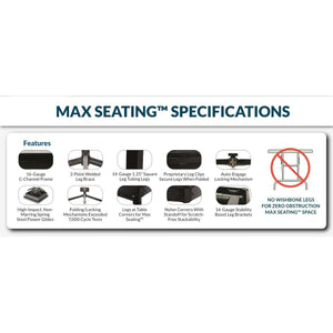 Max Seating Folding Training and Seminar Table with Cantilever Legs, 18" x 72", High Pressure Laminate Top with Plywood Core/T-Mold Edge