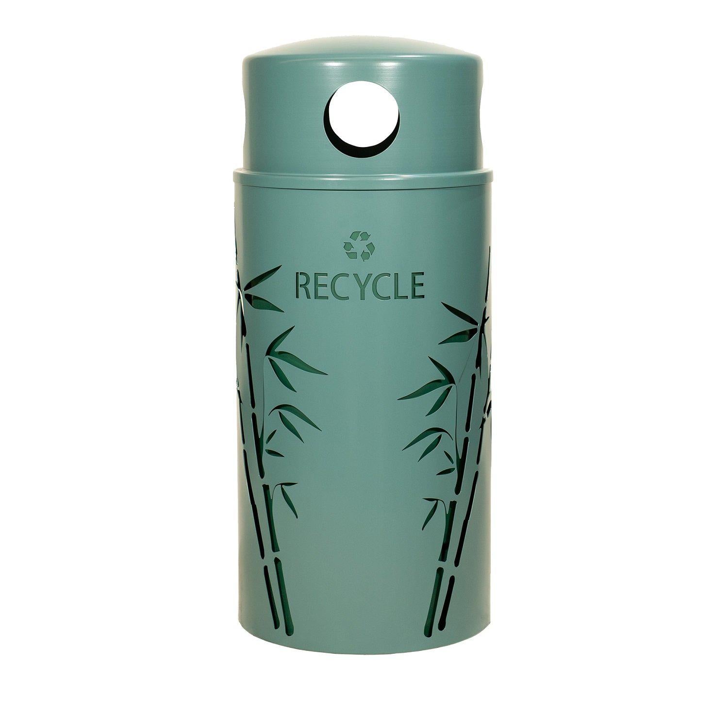 Nature Series 33 Gallon Bamboo Steel Outdoor Recycling Receptacle
