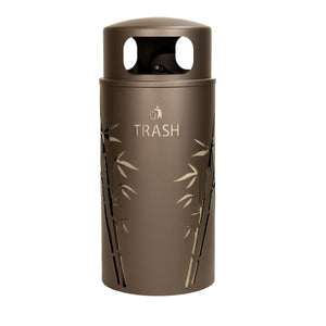 Nature Series 33 Gallon Bamboo Steel Outdoor Trash Receptacle