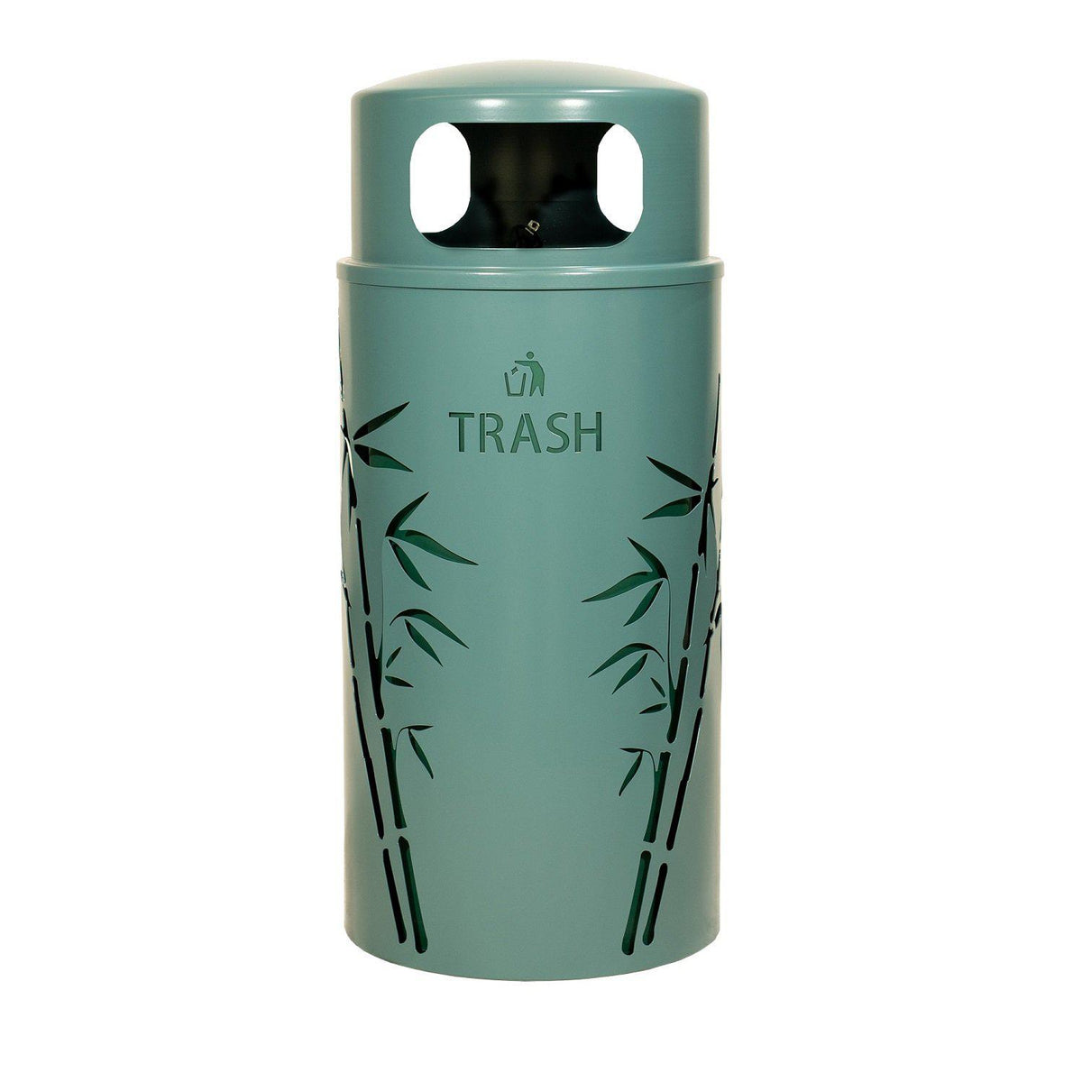 Nature Series 33 Gallon Bamboo Steel Outdoor Trash Receptacle