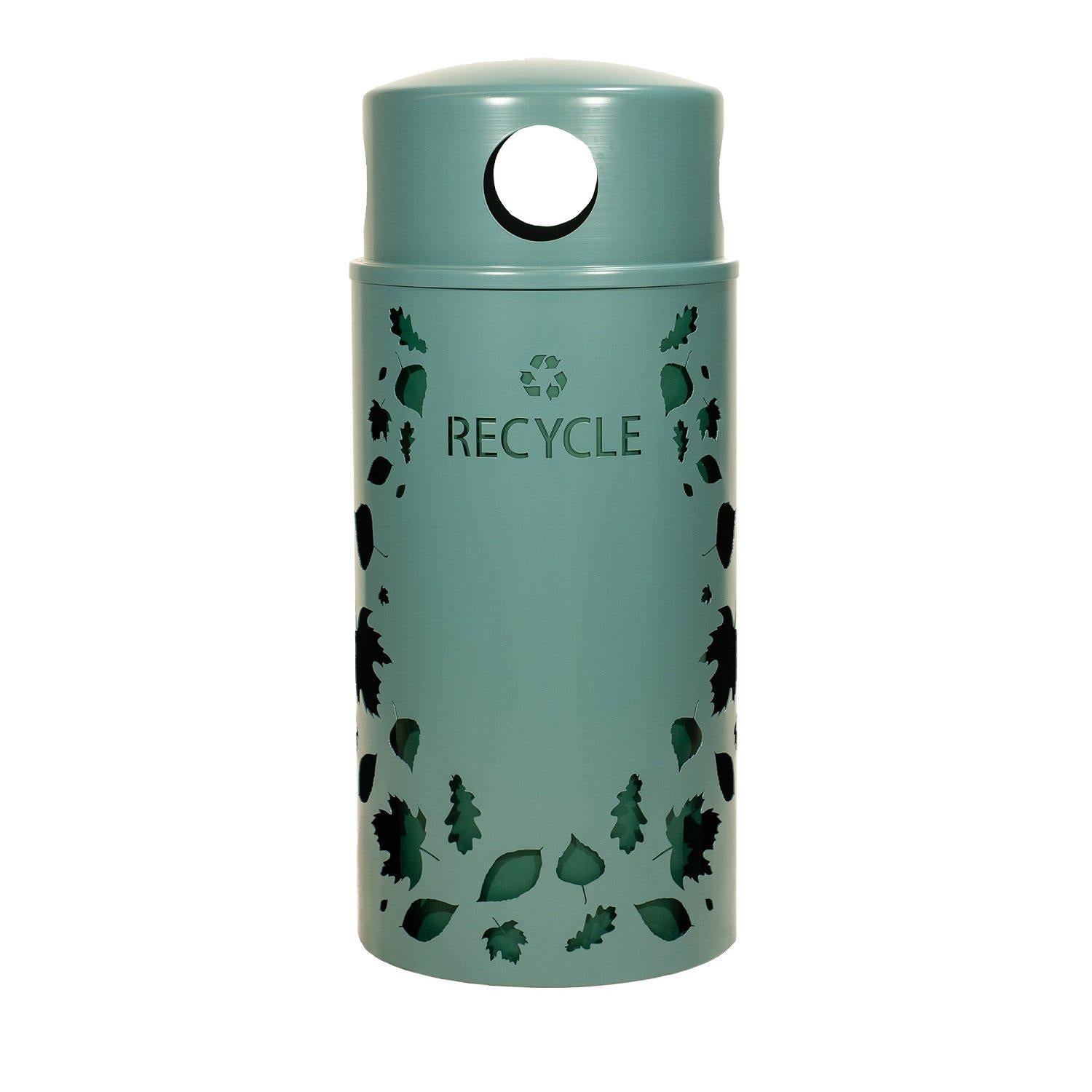 Nature Series 33 Gallon Leaves Steel Outdoor Recycling Receptacle