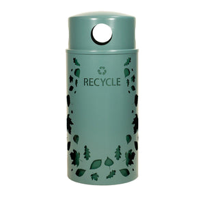 Nature Series 33 Gallon Leaves Steel Outdoor Recycling Receptacle