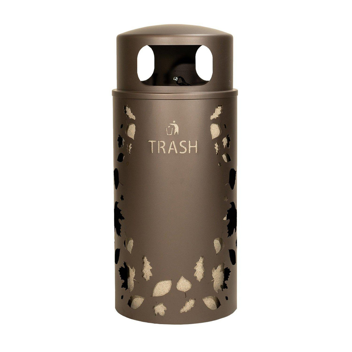 Nature Series 33 Gallon Leaves Steel Outdoor Trash Receptacle