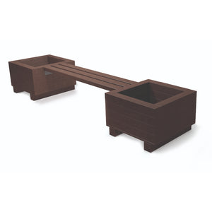 Recycled Plastic Lumber Outdoor Planter Bench Set