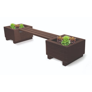 Recycled Plastic Lumber Outdoor Planter Bench Set