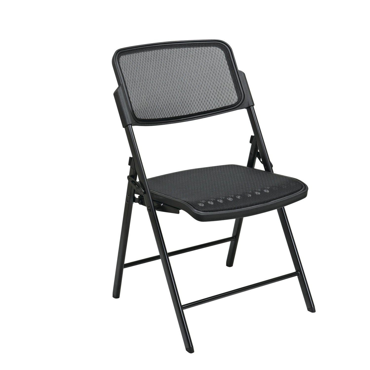 Deluxe Folding Chair with Black ProGrid® Mesh Seat and Back